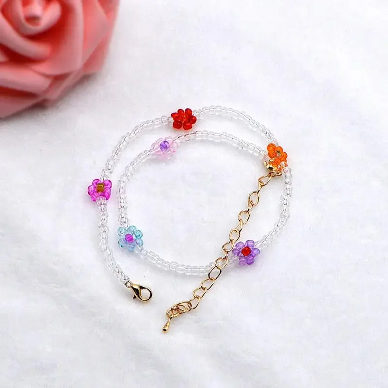 الصيف بوهو كوريا جميل الزهور البذور مطرز قلادة بيان قصيرة طوق المختنق قلادة للنساء عطلة مجوهرات هدايا #2