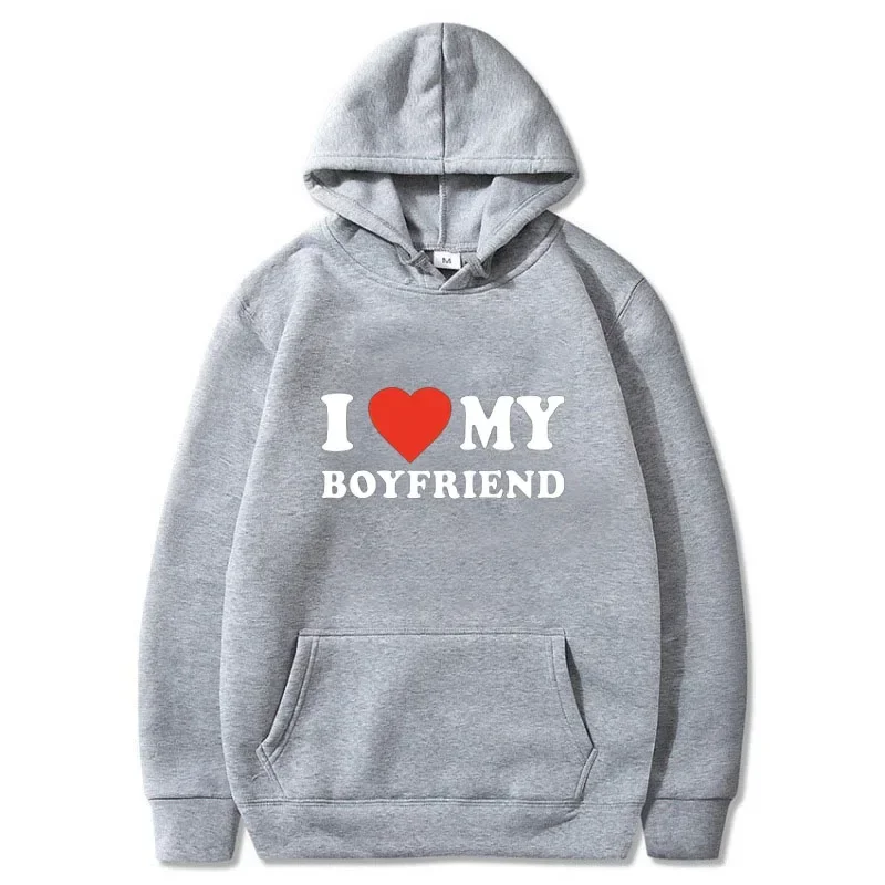 I Love My Boyfriend Girlfriend Printed Hoodie Couple Fashion Sports Shirt Harajuku Casual Top Sport Jogging Fleece Sweatshirt