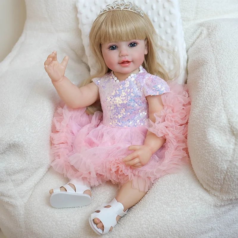 

55 см Reborn Baby, милая принцесса для девочек, подарок на день рождения ручной работы, художественные куклы