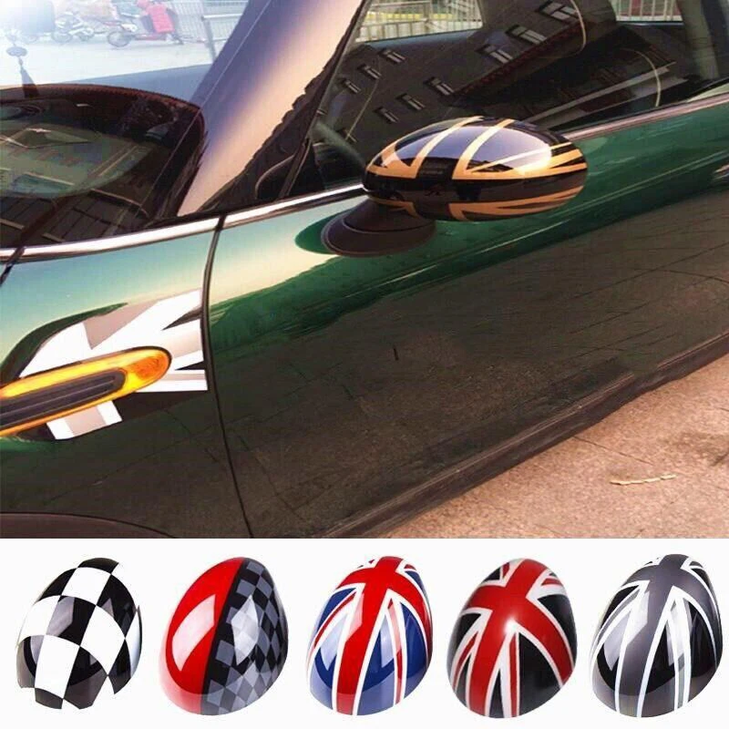 

For Mini Cooper One S JCW F54 F55 F56 F57 F60 Before July 2019 The Black Flag Car Outside Rear View Mirror Covers Stickers