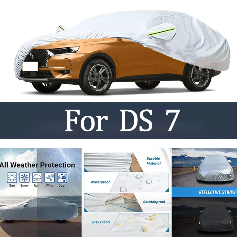 

For DS 7 Car Cover Outdoor Protection Covers Snow Sunshade Waterproof Dustproof Exterior UV Car Accessories Auto