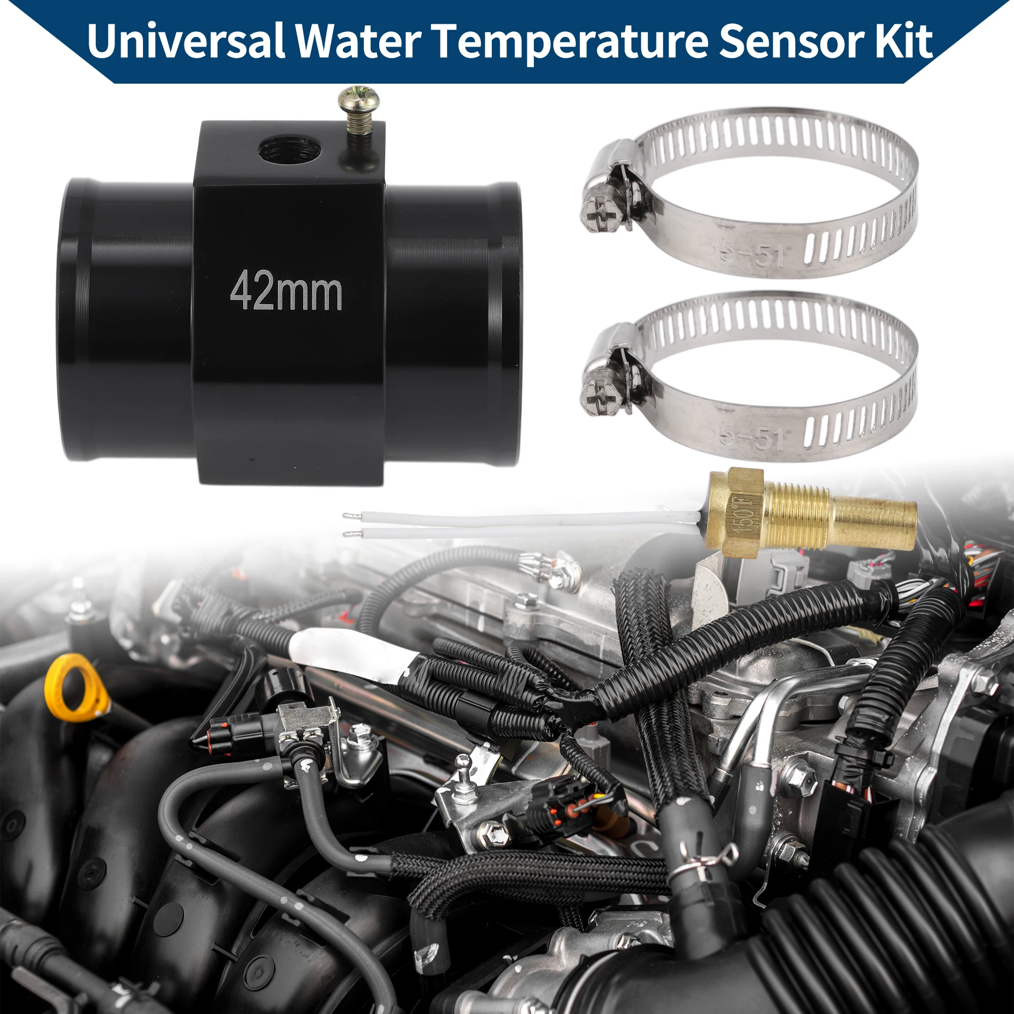 Kit de sensor de temperatura del agua UXCELL 1,65" negro 150'F encendido - 135'F apagado enfriamiento automático del radiador