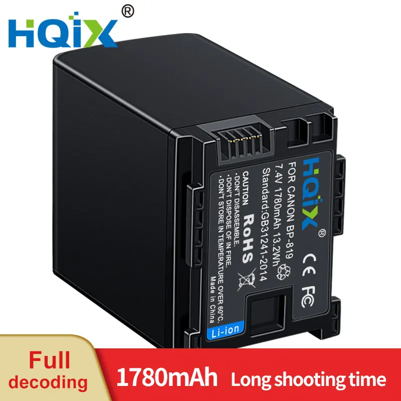 

HQIX for Canon HF 10 11 100 S10 S20 S30 S21 S100 S200 M31 M32 M40 M41 M200 M300 M400 G10 XA10 Camera BP-819 Battery Charger