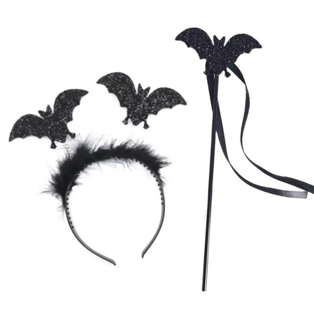 Halloween Bat Magic Wand Set Spider Headband Party Costume Children\'s Holiday Wand Halloween Masquerade Party Cosplay