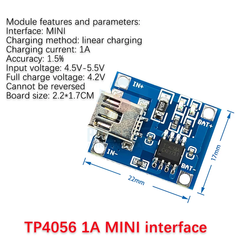 5/PCS New TP4056|18650 lithium battery 3.7v 3.6V 4.2V lithium battery charging board 1A overcharge and over discharge protection