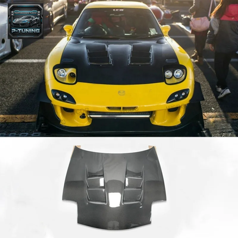 

RE Style Carbon Fiber Vented Fender for Mazda RX-7 FD RX7 FD3S Front Bumper Engine Hood Bonnet Cover Car Bodykit