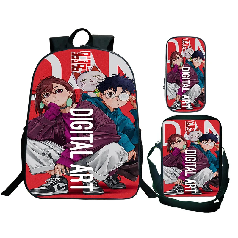 DAN DA DAN أنيمي نمط الحقائب المدرسية في سن المراهقة موضة حقيبة الظهر حقيبة كروسبودي القلم حالة 3 قطعة Dandadan طالب حقائب الكمبيوتر المحمول عادية