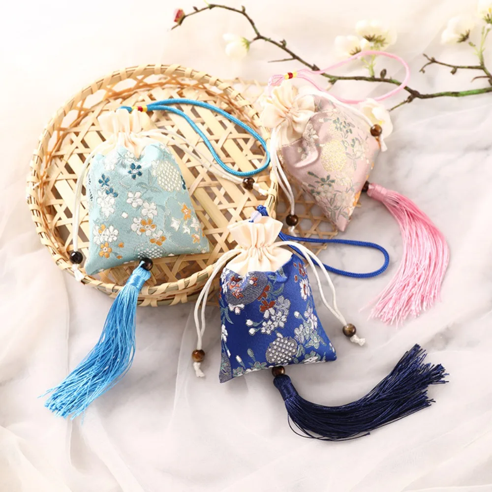 Chinese Style Embroidered Sachet, Wormwood Bag, Car Hanging Pendant, Retro Brocade Pouch