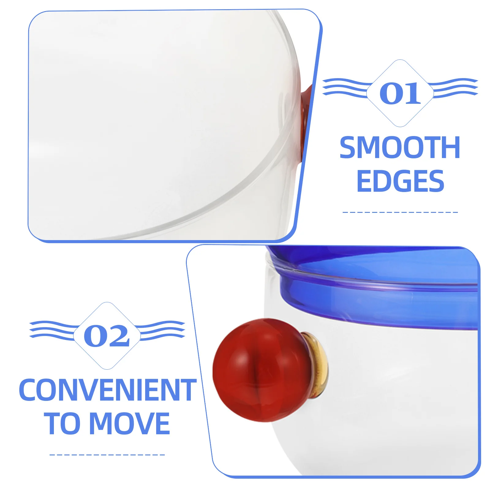 

1Set Glass Bowl with Spoon Transparent Cooking Pot for Soup Noodle Salad Household Kitchen Cookware Stew Pan with Lid