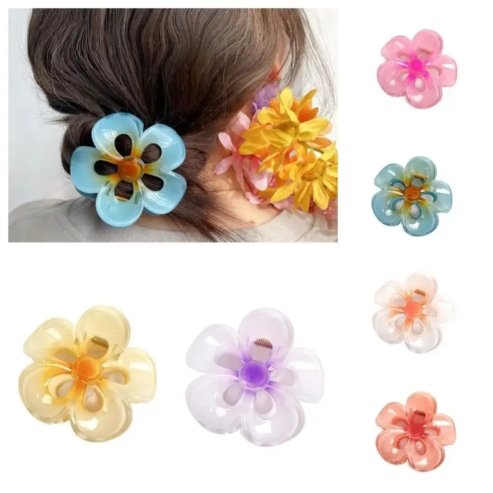 

Plumeria Flower Shape Hair Claw Cute plastic Shark Clip Barrettes Bohemian Styling Hairpins Girls