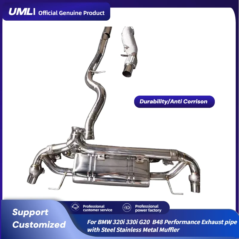 

Для BMW 320i 330i G20 B48 производительность выхлопной трубы Catback стальной глушитель из нержавеющей стали индивидуальное обновление выпускного клапана выхлопные трубы