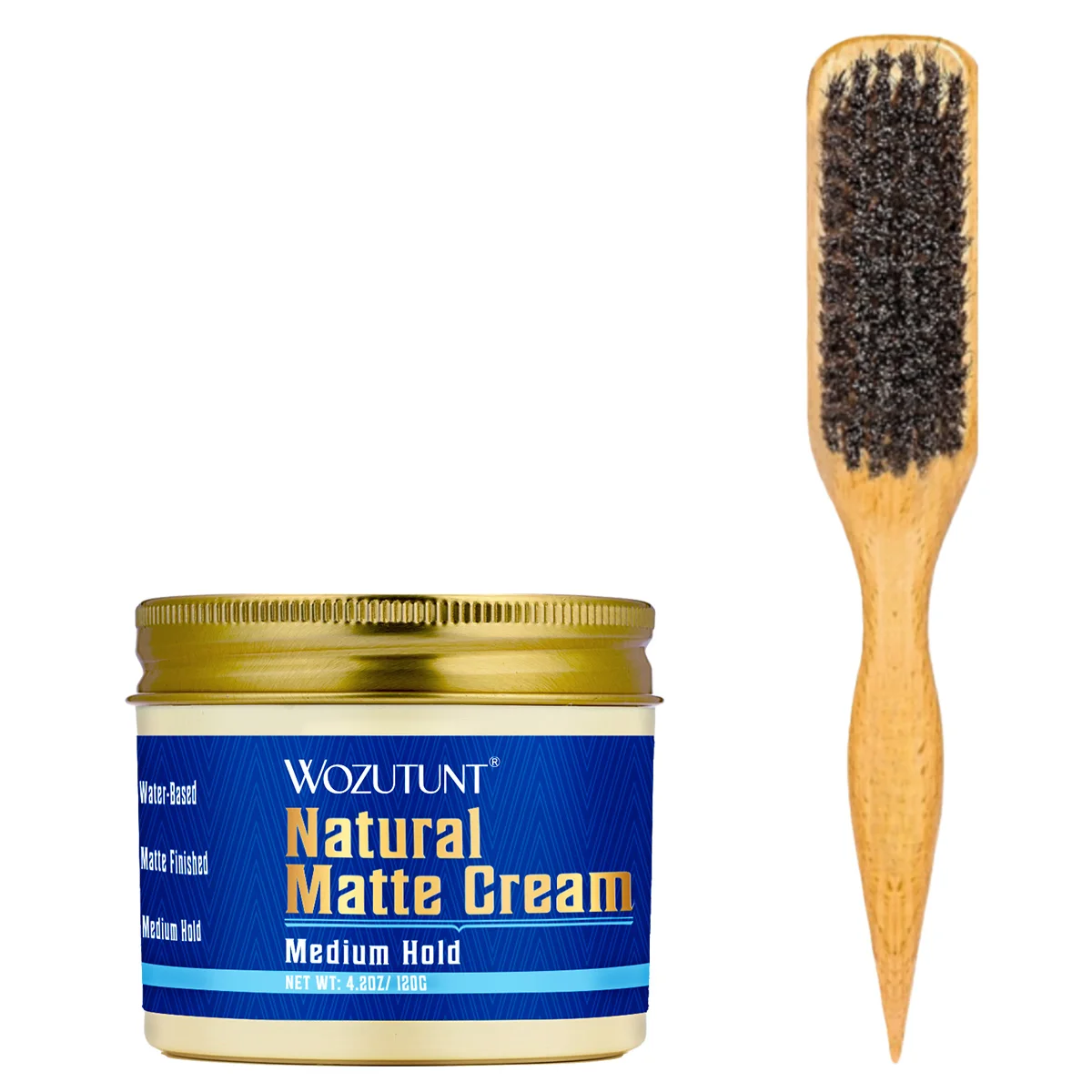 

Натуральный мужской матовый крем с добавлением объема, толщины волос, крем для укладки волос из глины, простой в использовании, контроль и промывочная отделка, прическа + кисть