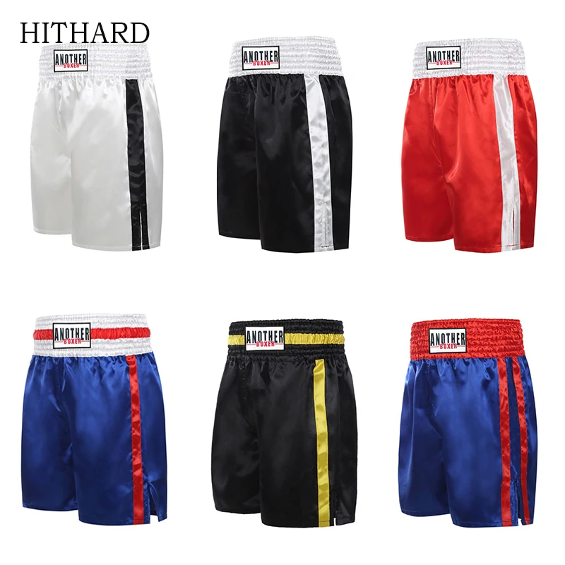 Boxing Shorts Plain Muay Thai Shorts Men Women Teenagers Silk Satin Gym Martial Arts Grappling Kickboxing Fight Training Pants