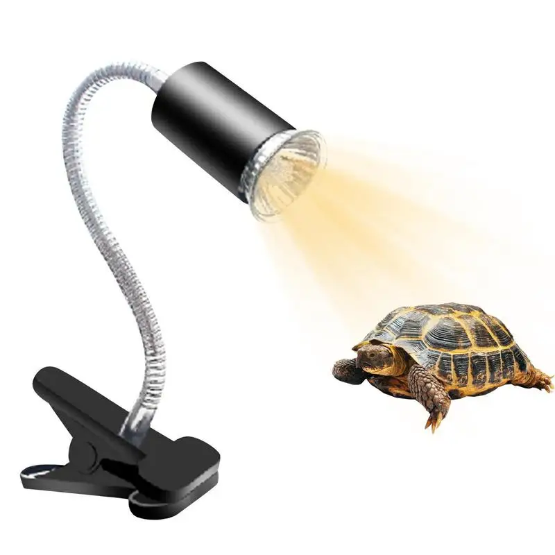 

UV Light For Turtle Tank UVA UVB Light Turtle Tank Heat Lamp Yellow Light Aquarium Basking Spot Lamp With 360 Swivel Clamp Stand