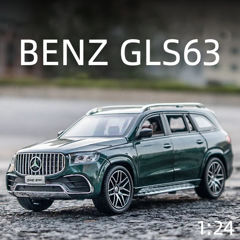 

Модель автомобиля Mercedes Benz GLS63 S600AMG 1:24, модель внедорожника из сплава, литый под давлением металлический автомобиль, имитация звука и фоторяда, игрушки для детей, подарки