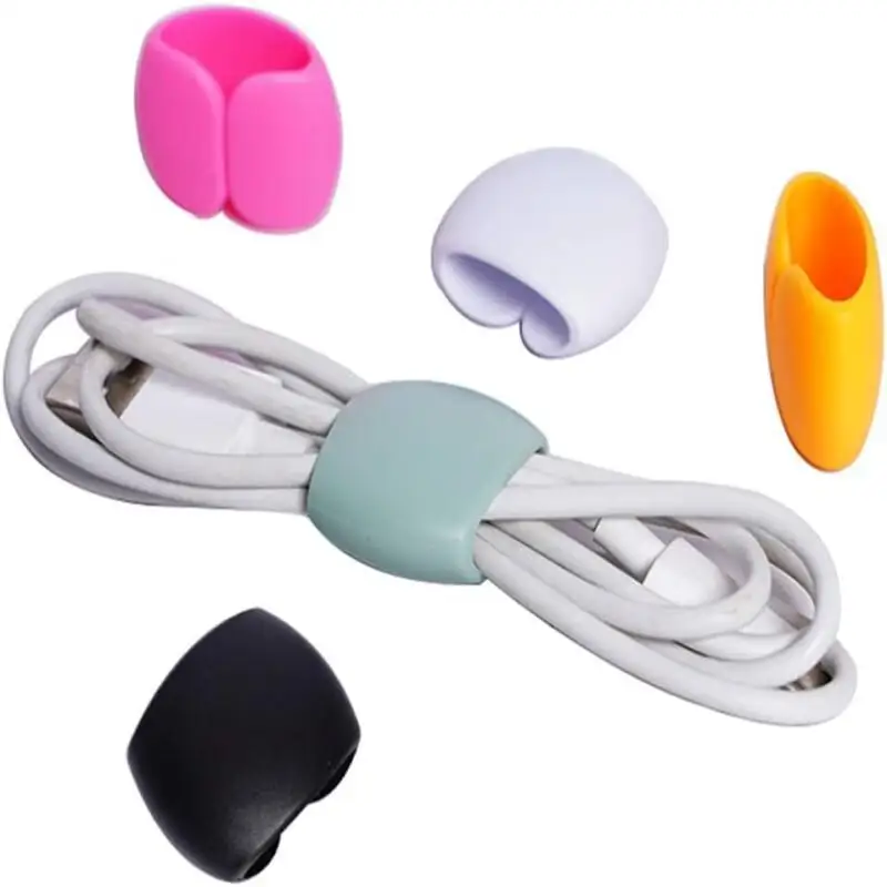 5/30Pcs Silicone Cable Organizer Clips,Wire Management for USB Charging Cable,Earphone Cord, Mouse Wire,Black White Pink Color