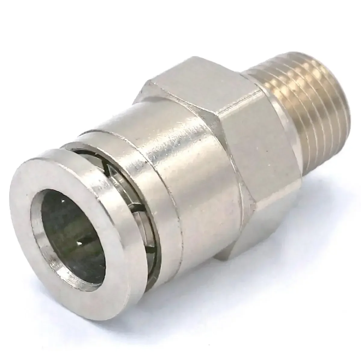 

1/8" -1/2" BSP Male to Fit Tube O/D 4/6/8/10/12mm Nickel Brass Push In Connector Quick Release Air Fitting Pneumatic