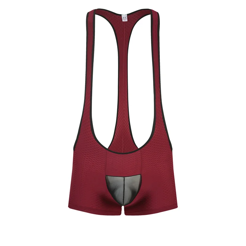 Men's Undershirt Sexy Nylon Ice Silk Sliding Mesh Bag Home Wrestling Clothes Singlets Jockstrap Shaper Underwear