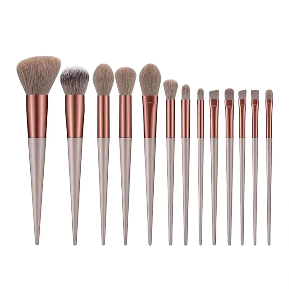 Conjunto de pincéis de maquiagem profissional 13p, macio, fofo, base cosmética, pó, sombra, kabuki, mistura, pincel de maquiagem, bolsa de ferramentas de beleza