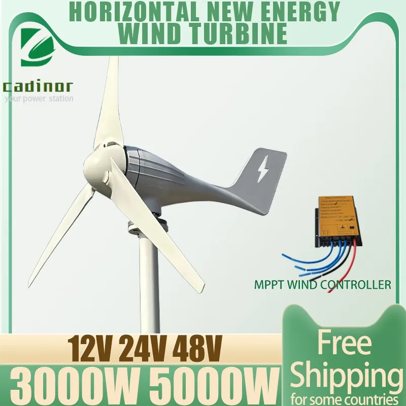 3000W 5000W Windmills Wind Turbine Generator Home Use Power 3 Blades 12v 24v 48v Free Energy Magnetic Camping for you MPPT Wind