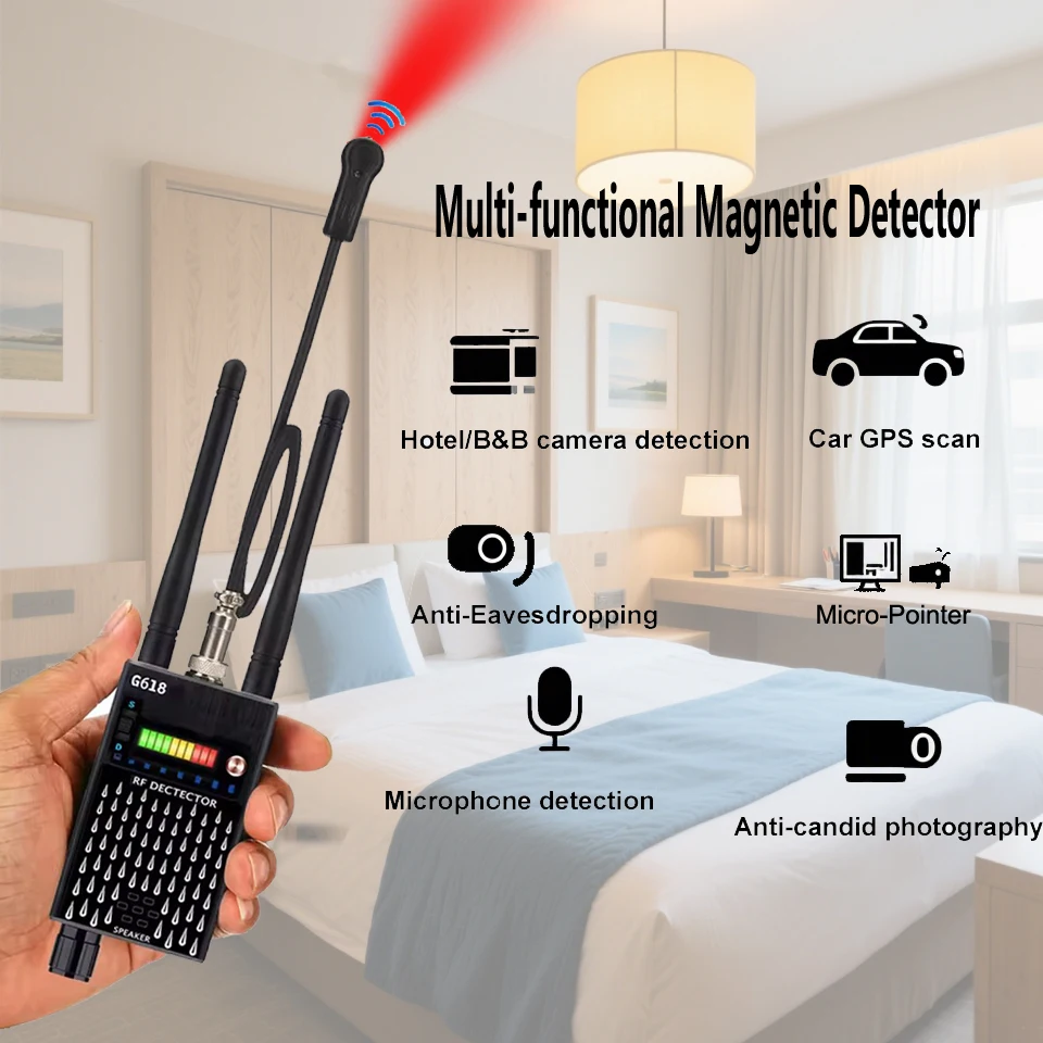Многофункциональная аудиокамера, детектор ошибок, детектор скрытой шпионской камеры, GSM GPS трекер, радиочастотный сканер, детектор шпионских гаджетов G618W G618 G318