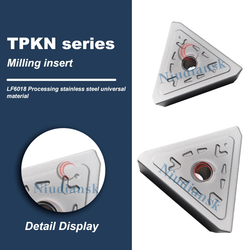 เครื่องกลึง CNC การประมวลผลใบมีดสแตนเลส TPKN1603PDTR TPKN2204PDTR LF6018 มิลลิ่งใบมีดวัสดุ Part Milling เครื่องตัดตัด
