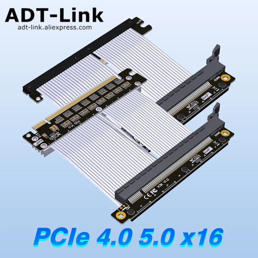 

PCIe 5.0 /4.0 X16 Riser Cable [RTX4090 RX6950XT x570 B550 Z690] Shielded Extreme Vertical PCI Express Gen5 Dual Reverse for ITX