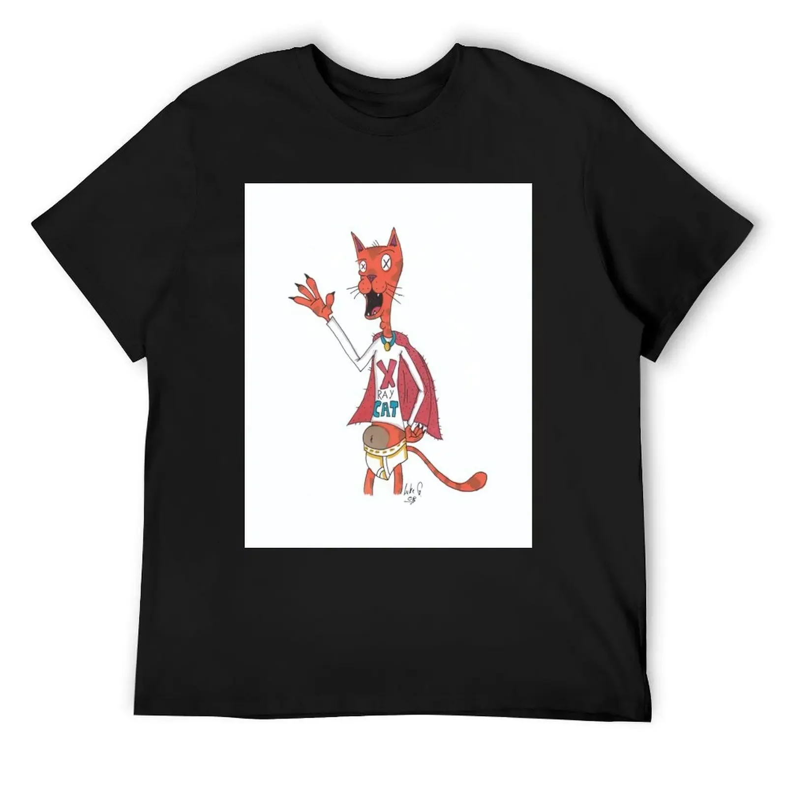 X-ray cat T-Shirt aesthetic clothes street wear Aesthetic clothing mens vintage t shirts