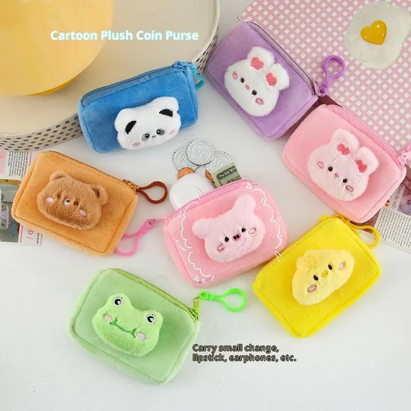 Panda Frosch Hase Kawaii Cartoon Plüsch Aufbewahrung Geldbörse Tragbare Cartoon Schlüssel Geldbörse Rucksack Dekoration Geschenke