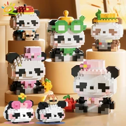 HUIQIBAO Mini Cute Panda Micro Building Blocks 3D Diamond Model Animal Bricks DIY City Construction Toys for Children Kids Gift