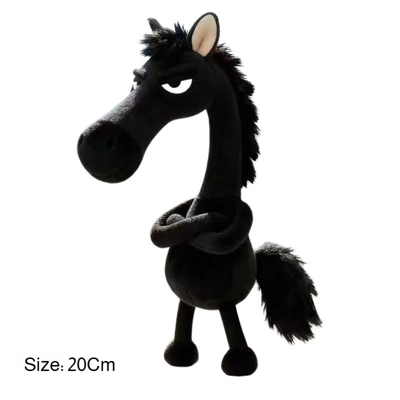 Pony-Anhänger, schwarzes Pferd, Plüschtier, Taschenanhänger, Schlüsselanhänger, Jahrespuppen-Ornament, Pony-Charm
