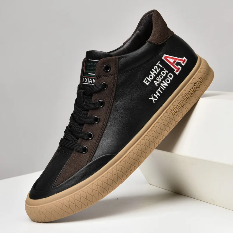 

High Top Men Casual Shoes Fashionable Urban Leisure Leather Shoes Comfortable Casual Sneakers Men Fashion Concise Borad Shoes
