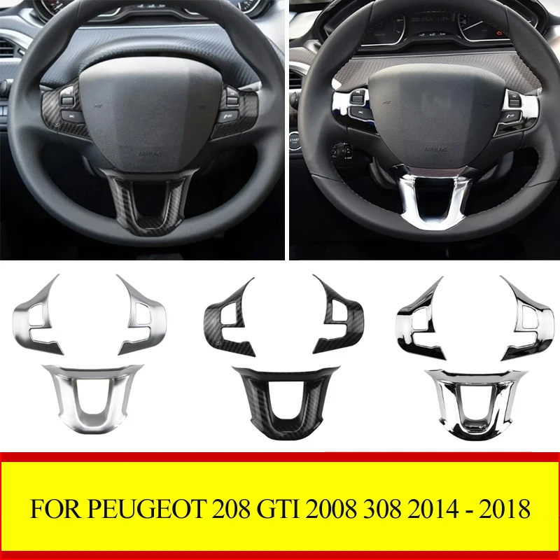 

Для Peugeot 208 GTI 2008 308 2014-2018 автомобильная панель рулевого колеса, накладка, наклейка, аксессуары для интерьера