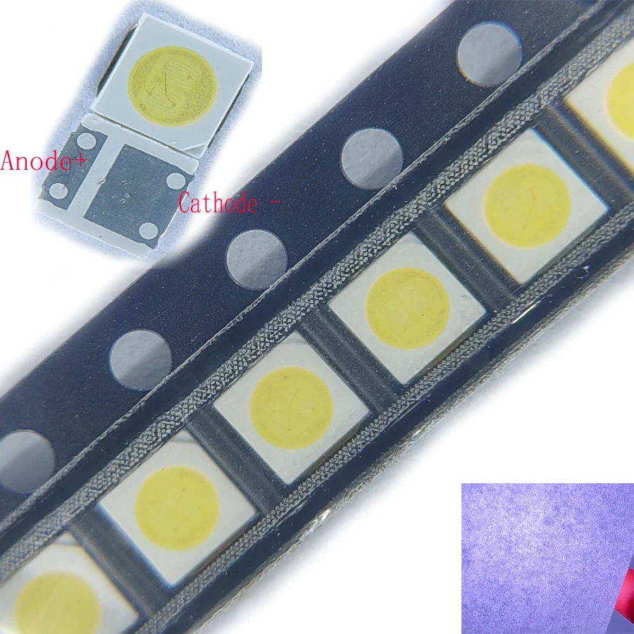 500PCS/Lot  SMD LED 3030 6V 2W Cold White High Power For TV Backlight Application