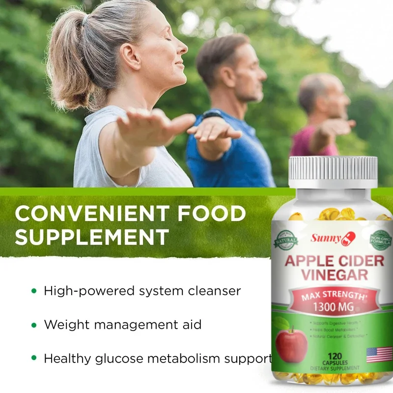 Apple Extract Supplement - Helps with weight loss, energy levels, fat burning, supports digestive health and immunity