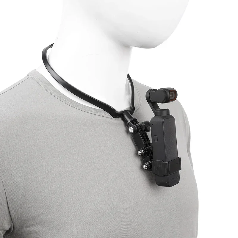 Gimbal Stable Neck Bracket Holder with Adapter Clip Frame First Perspective Shooting for DJI Osmo Pocket 3 / Pocket 2 1 Camera