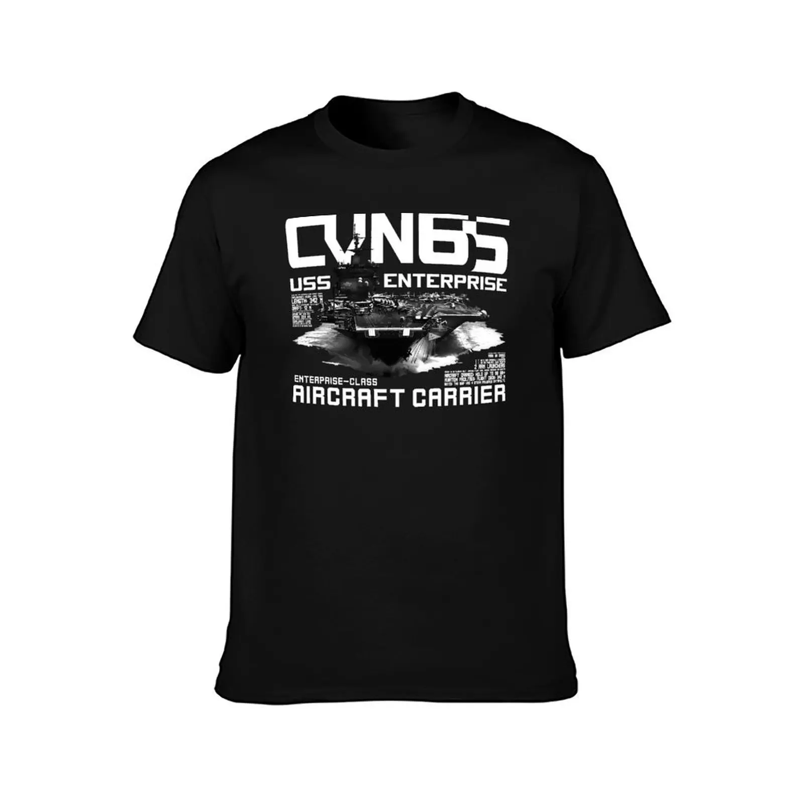 USS Enterprise CVN-65 T-Shirt Work Daily Short Sleeve Top T-Shirt