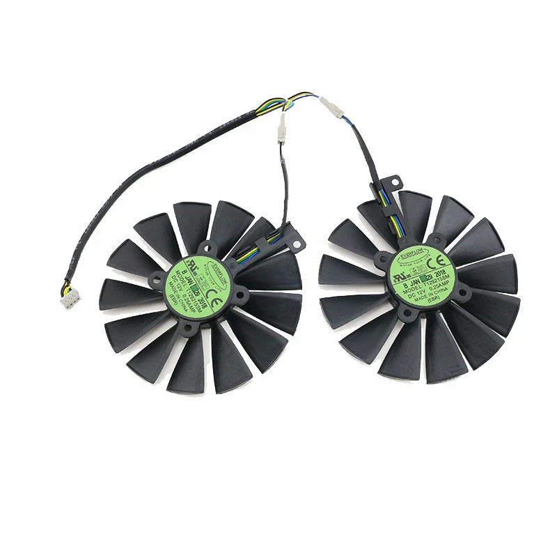 Nova T129215SM 2 pçs/lote 4pin 95mm para ASUS ROG STRIX Dual RX 470 570 AMD RX470 RX570 GTX1050TI Fã Placa Gráfica