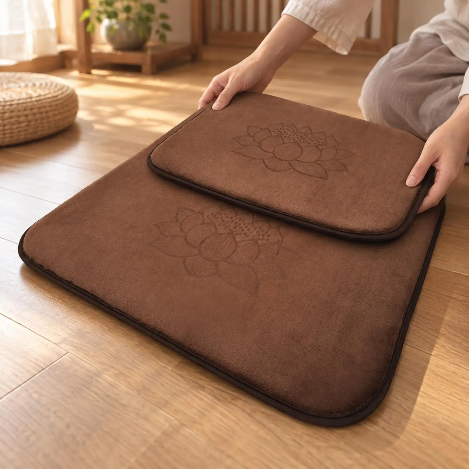 2 Pieces Two-Piece Meditation for seat Cushion High-Resilience Meditation Cushion Set with Upper and Lower Cushions Supportive