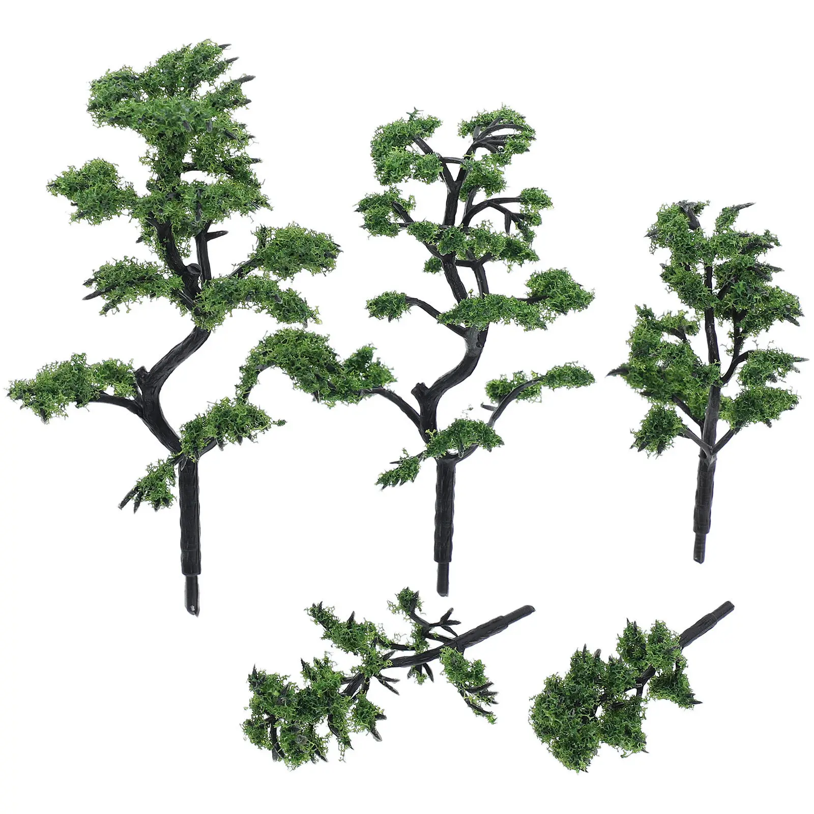 5Pcs Mini Spruce Tree Decorations for Sand Table, Diorama, Railway & Landscape Scenery