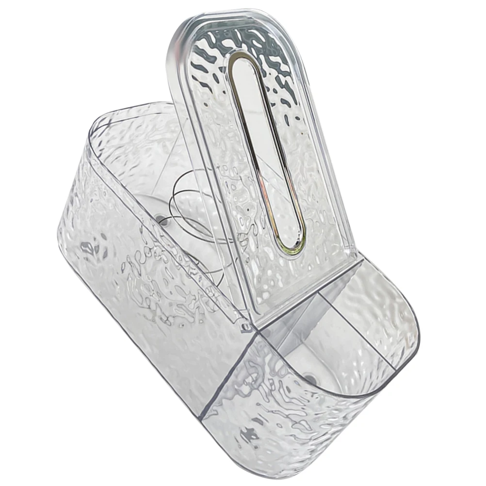 

Creative Glaciers Wave Pattern Desktop Tissue Box Holder Clear Transparent Multi-use Storage Container Large Capacity for Home