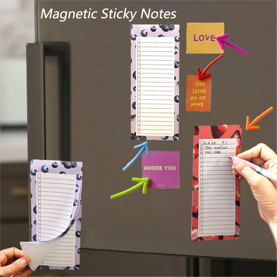 

3pcs Creative Magnetic Tearable Memo Book Refrigerator Magnets Practical Fridge Magnet Message office school Tool