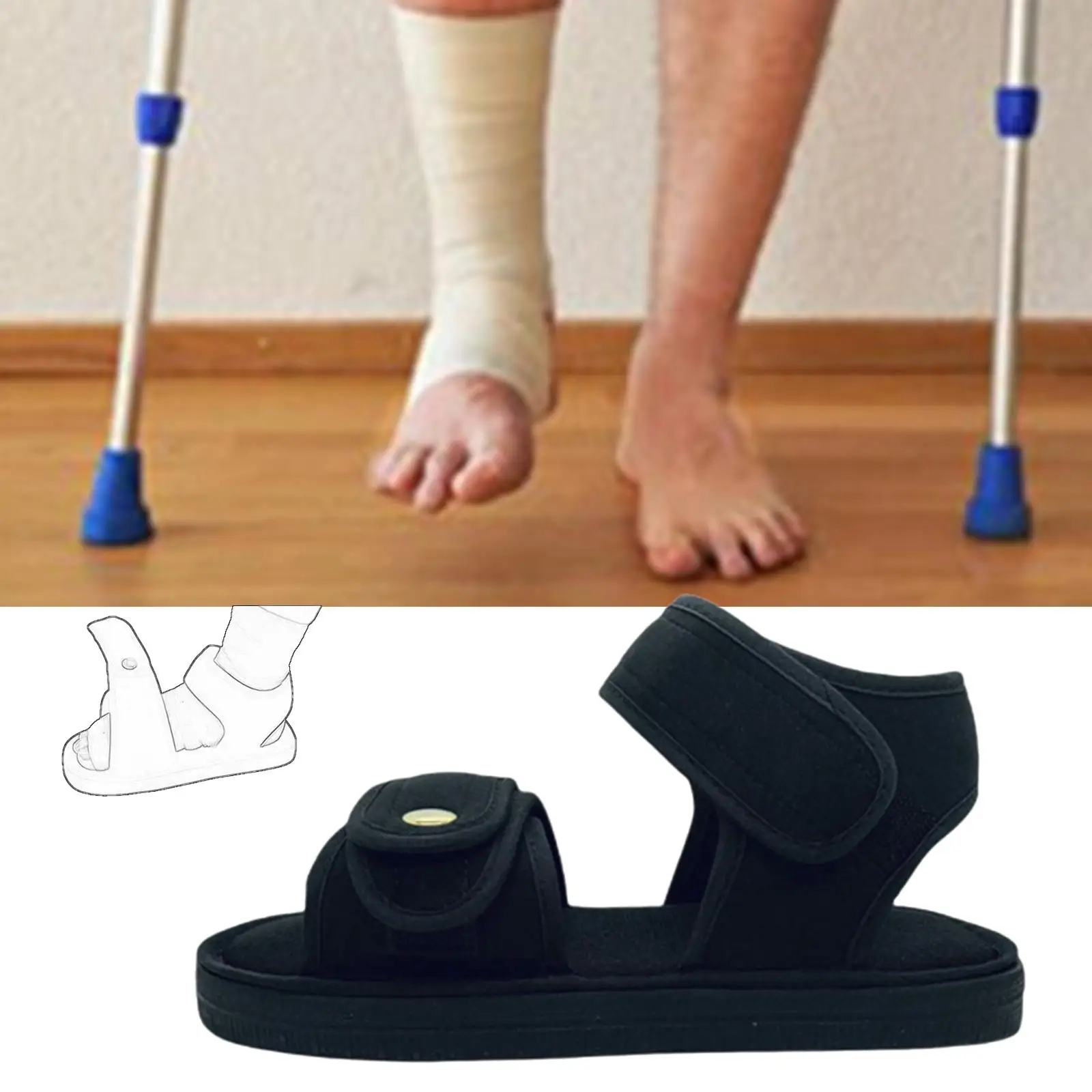 Foot Fracture Support Shoe Open Toe Plaster Boot Cast Cover Adjustable Walking Boot Cast Shoes Foot Fracture Support