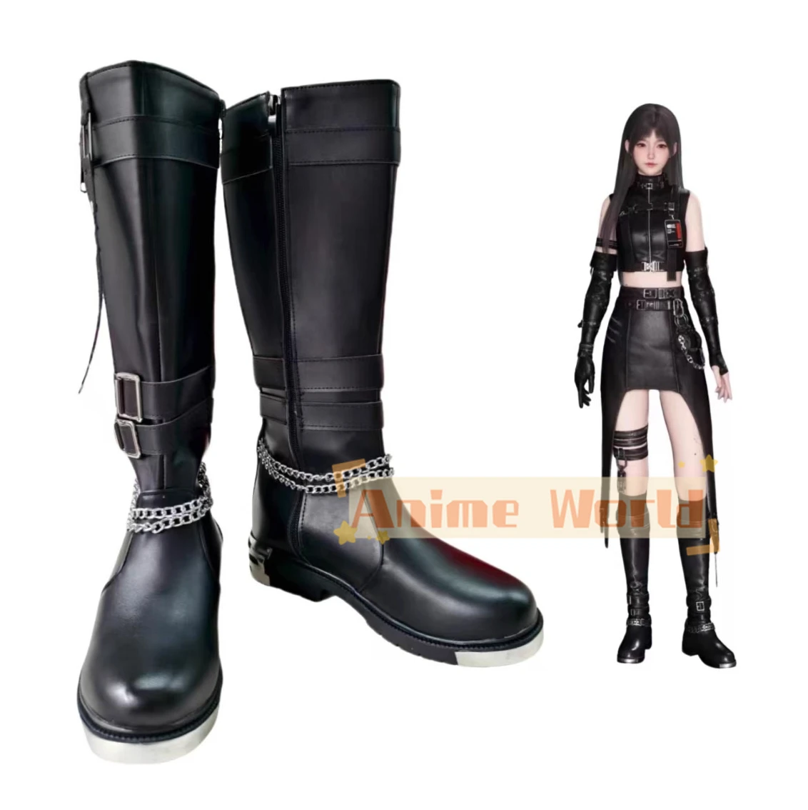 

Обувь для косплея Game Love and Deepspace Heroines, черные туфли-компаньоны ночи, сапоги Deepspace Hunter Abysswalker