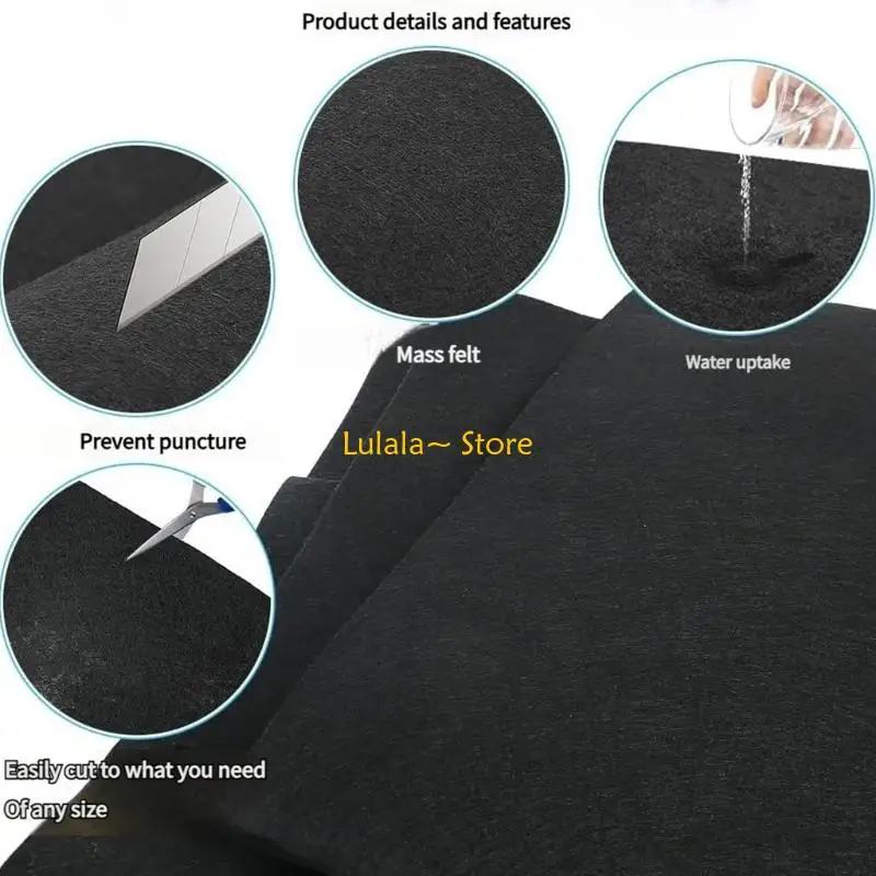 Almohadilla protector piscina fieltro múltiple Y4QA para acampar en patio trasero Mat piscina fácil recortar