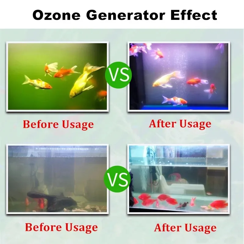 Adjustable Aquarium Ozone Generator Fish Tank Ozonizer Ozone Sterilization Used With Air Pump Or Protein Skimmer