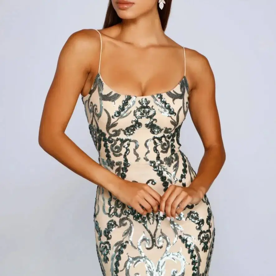 Vestidos de verano para mujer, vestidos de lentejuelas, vestido de retazos, vestido informal de fiesta para dama de honor, vestido de cola de pez, vestidos de noche