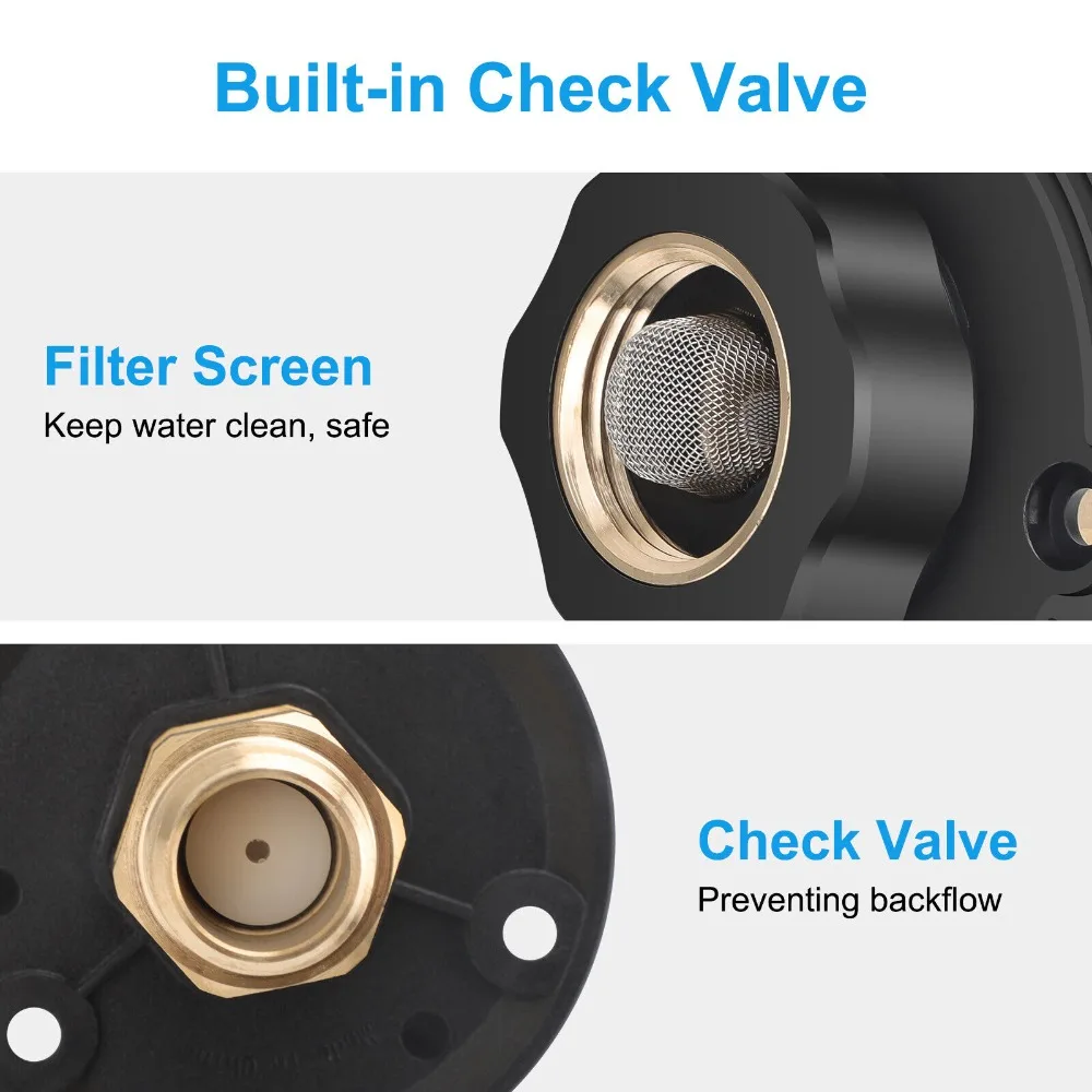 RV City Water Fill Inlet Connection with Check Valve Flange Brass Hose Connector