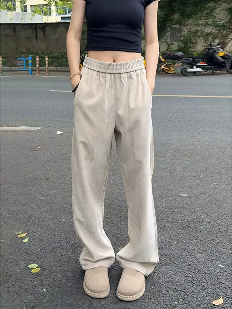 Cool Feeling  Men's Summer Thin Casual Pants Drapey Straight Leg Loose Fit Comfortable Breathable Fashionable Trousers