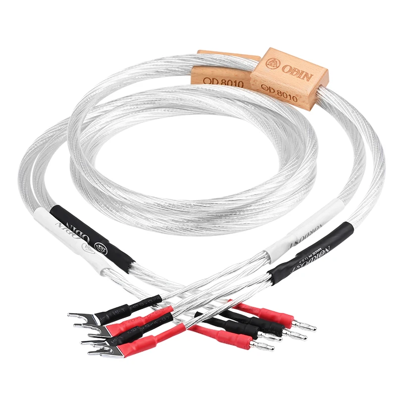 ODIN One Pair Hifi Speaker Cable High-end Pure Silver Amplifier Loudspeaker Cables with Banana / Spade plug Speaker Wire